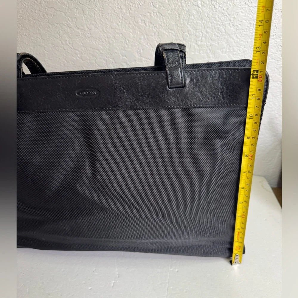 Oroton Nylon Leather Laptop Bag